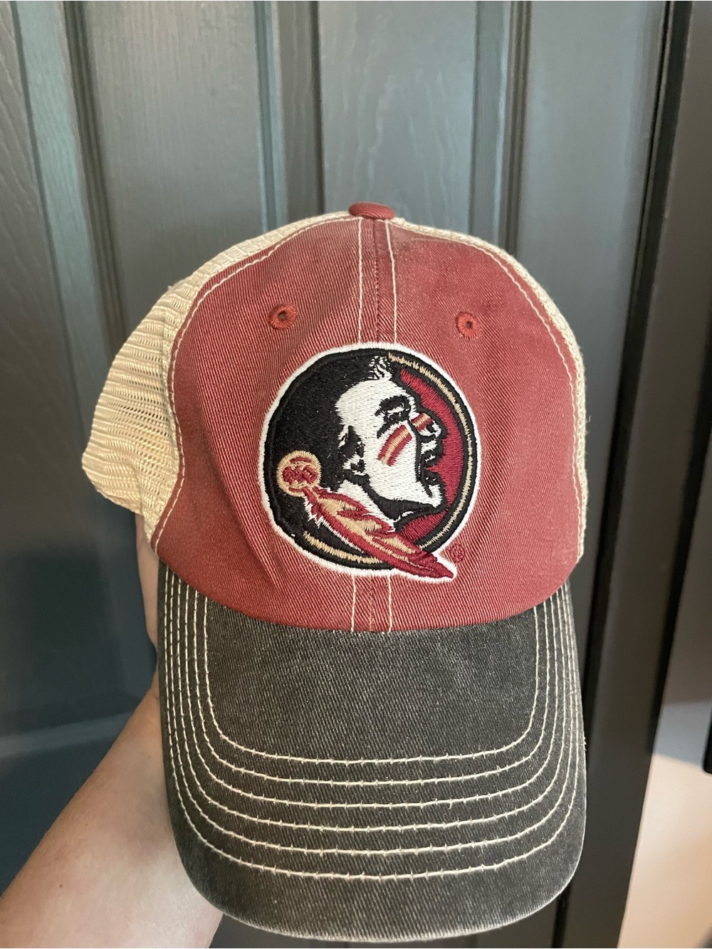 Florida State Seminoles Two-Tone Trucker Cap - Garnet/Beige